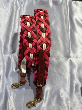 NWT Coach Braided Leather Crossbody/Shoulder Adjustable Novelty Strap